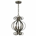 Homeroots 17 x 12 x 12 in. Lydia 3-Light Russet Chandelier with Melted Wax Tapers 398139